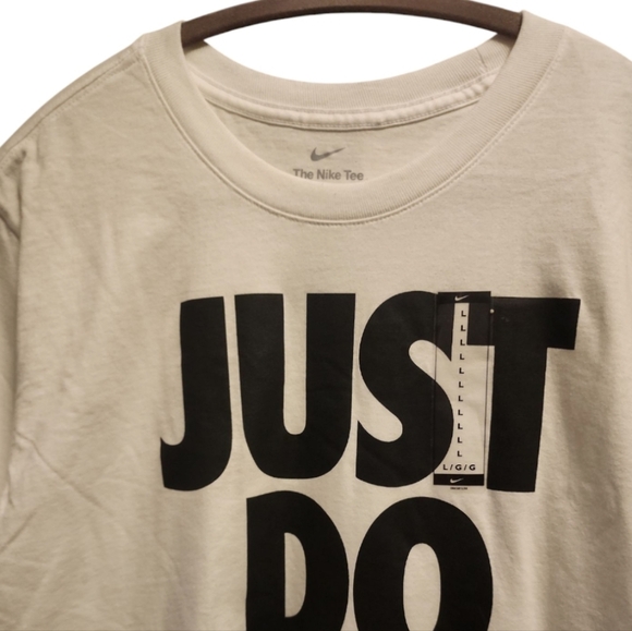Nike T-Shirt Mens NWT Large White Black Retro Just Do It logo Graphic Tee Drip - Picture 4 of 5